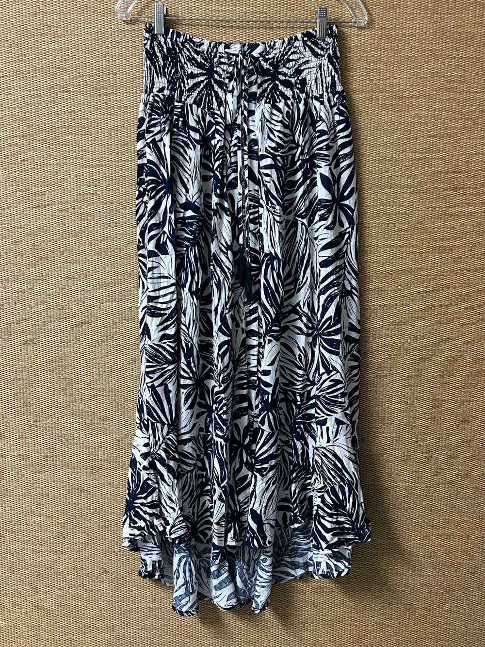 Rachel Zoe Maxi Skirt Women’s Large Black White Tropical Leaf